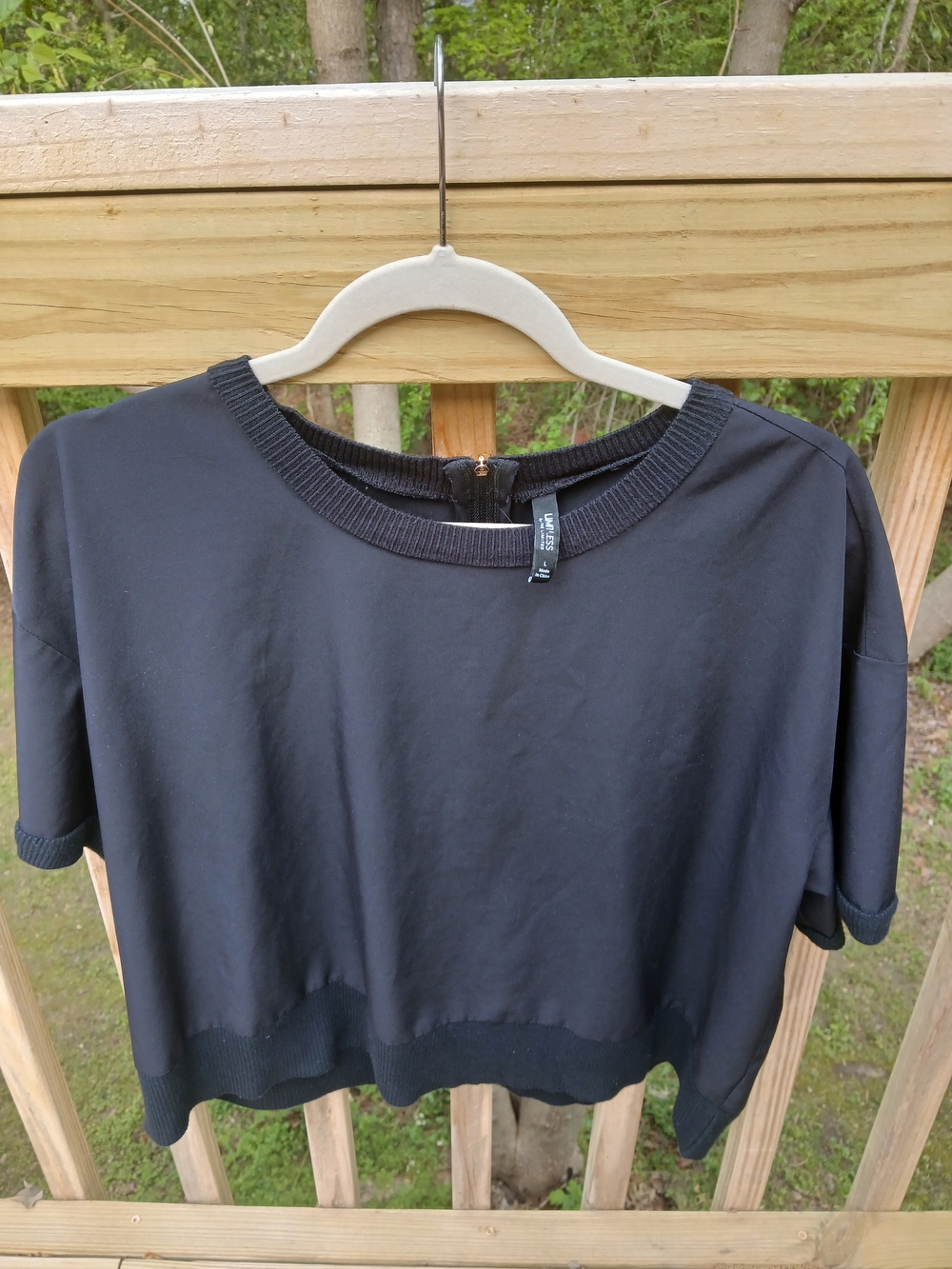 The Limited Black Cropped Short-Sleeve Top
